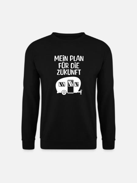 Wanderlust Camping Chillen Wohnwagen Statement - Unisex Pullover - Schwarz