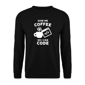 Career Statement Work Coder Make Money - Unisex Sweatshirt - black - Front - Alina (178cm) & Michal (187cm)