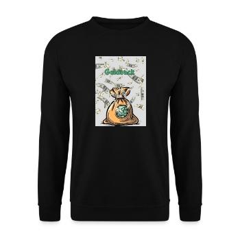 Geldsack Geldregen - Unisex Pullover - Schwarz - Vorne - Alina (178cm) & Michal (187cm)