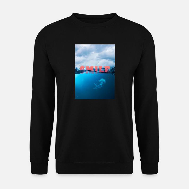 Unterwasser Smile Typografie - Unisex Pullover - Schwarz
