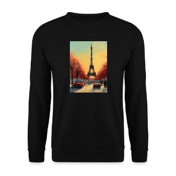 Paris Tour Eiffel - Sweat-shirt Unisexe - noir - Devant - Alina (178cm) & Michal (187cm)