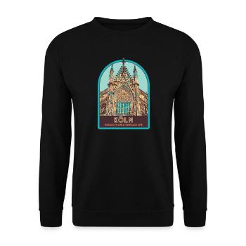 Illustration Facade Cathedral Cologne, Germany - Unisex Sweatshirt - black - Front - Alina (178cm) & Michal (187cm)