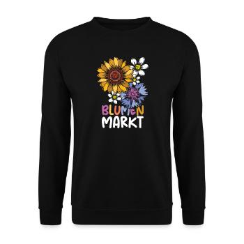 Flower Market Sunflower Meadow Flowers Symbol Team - Unisex Sweatshirt - black - Front - Alina (178cm) & Michal (187cm)