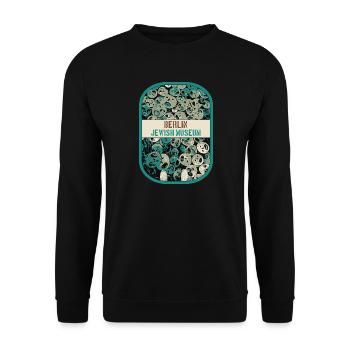 Captivating detail of the Jewish Museum, Berlin - Unisex Sweatshirt - black - Front - Alina (178cm) & Michal (187cm)