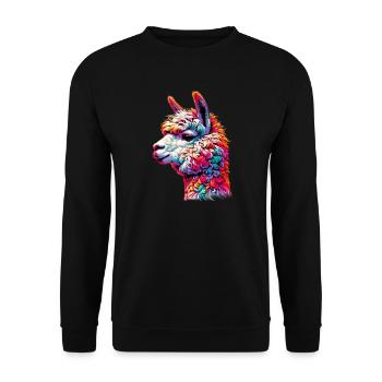 Alpaca - Unisex Sweatshirt - black - Front - Alina (178cm) & Michal (187cm)