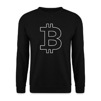 Bitcoin Silhouette Pocket Size Currency - Unisex Sweatshirt - black - Front - Alina (178cm) & Michal (187cm)