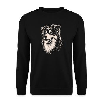 Australian Shepherd Features - Unisex Sweatshirt - black - Front - Alina (178cm) & Michal (187cm)