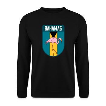 Bahamas Flag with Flamingo - Bahamas Travel - Unisex Sweatshirt - black - Front - Alina (178cm) & Michal (187cm)