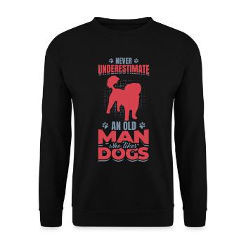 Vieil homme qui aime les chiens - Sweat-shirt Unisexe - noir - Devant - Alina (178cm) & Michal (187cm)