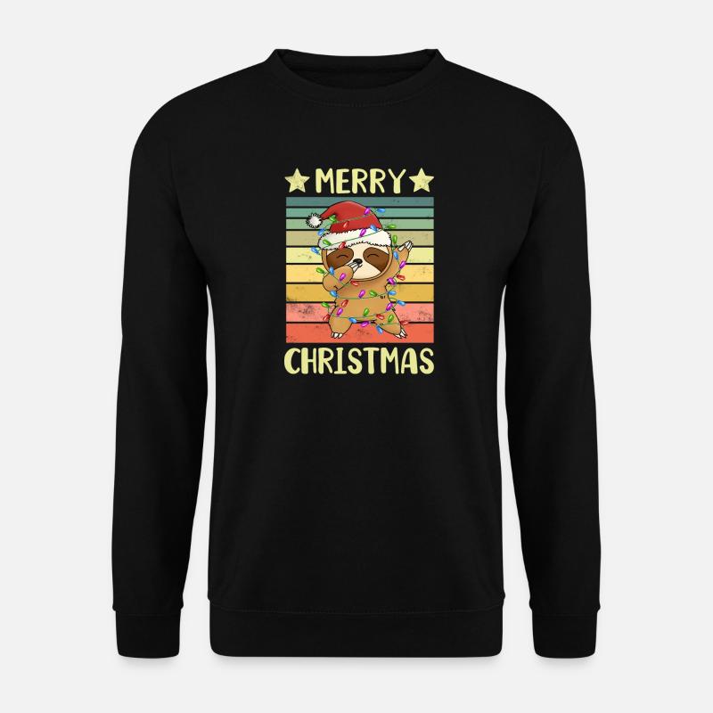 Frohe Weihnachten Faultier - Unisex Pullover - Schwarz