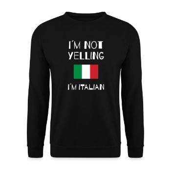 I ́m not yelling i ́m italian - Funny - Unisex Sweatshirt - black - Front - Alina (178cm) & Michal (187cm)