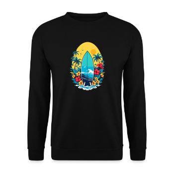 Stylish surfboard - Unisex Sweatshirt - black - Front - Alina (178cm) & Michal (187cm)