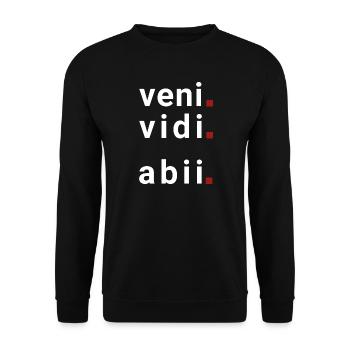 veni vidi abii Je suis venu, j’ai vu, je suis allé. - Sweat-shirt Unisexe - noir - Devant - Alina (178cm) & Michal (187cm)