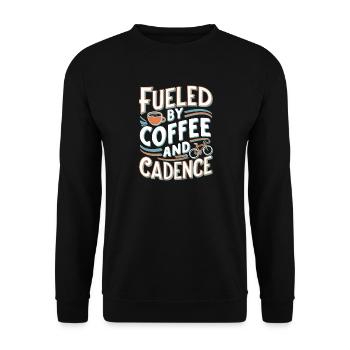 Fueled by Coffee and Cycling Design - Unisex Sweatshirt - black - Front - Alina (178cm) & Michal (187cm)