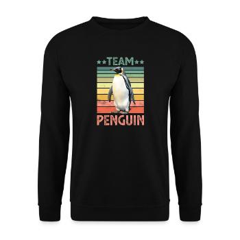 PInguin Emperor Penguin - Unisex Sweatshirt - black - Front - Alina (178cm) & Michal (187cm)