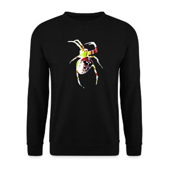 Spinne in leuchtenden Farben - Unisex Pullover - Schwarz - Vorne - Alina (178cm) & Michal (187cm)
