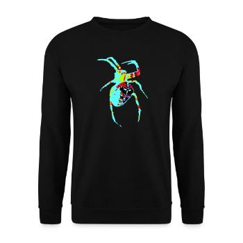 Araignée aux couleurs néon - Sweat-shirt Unisexe - noir - Devant - Alina (178cm) & Michal (187cm)
