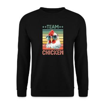 Huhn Hühner - Unisex Pullover - Schwarz - Vorne - Alina (178cm) & Michal (187cm)