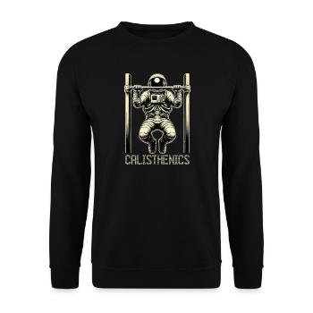 Calisthenics Astronaut Pull-ups Gift - Unisex Sweatshirt - black - Front - Alina (178cm) & Michal (187cm)