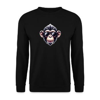 Affe Brille Polygon - Unisex Pullover - Schwarz - Vorne - Alina (178cm) & Michal (187cm)