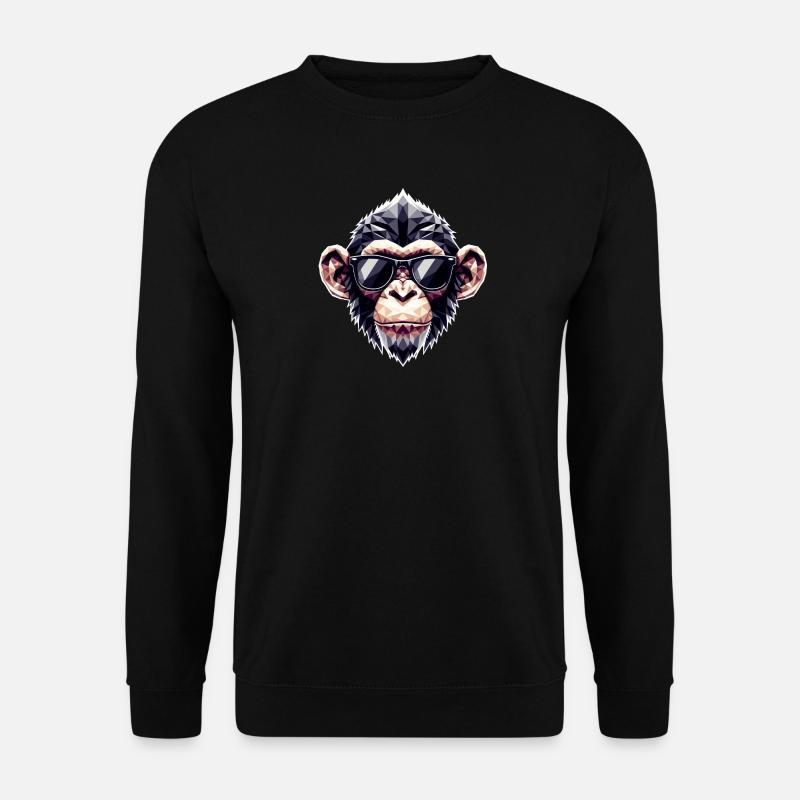 Monkey Glasses Polygon - Unisex Sweatshirt - black