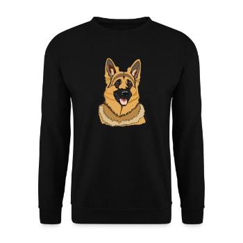 Hund Deutscher Schäferhund - Unisex Pullover - Schwarz - Vorne - Alina (178cm) & Michal (187cm)