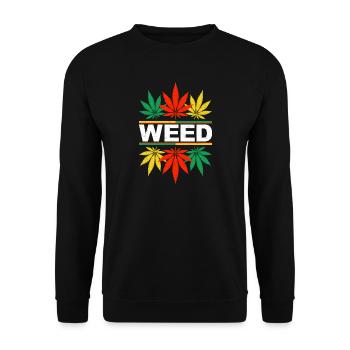 Conception vibrante de motif de feuille de cannabis - Sweat-shirt Unisexe - noir - Devant - Alina (178cm) & Michal (187cm)