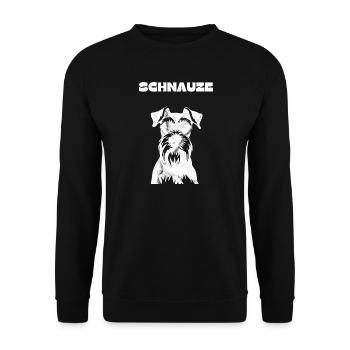 Schnauze - Schnauzer Hund Lustiger Spruch - Unisex Pullover - Schwarz - Vorne - Alina (178cm) & Michal (187cm)