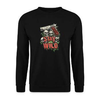 Stay Wild 1911 Handgun Shooter IPSC - Unisex Sweatshirt - black - Front - Alina (178cm) & Michal (187cm)