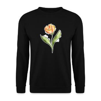 Tulpe - Unisex Pullover - Schwarz - Vorne - Alina (178cm) & Michal (187cm)