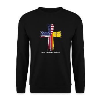 Drapeau américain et du Vatican - Sweat-shirt Unisexe - noir - Devant - Alina (178cm) & Michal (187cm)
