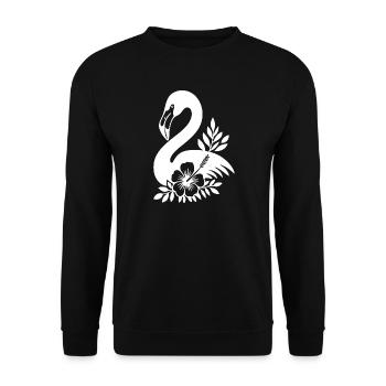 Elegant Swan and Floral Monochrome Design - Unisex Sweatshirt - black - Front - Alina (178cm) & Michal (187cm)