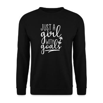 Nur ein Mädchen mit Zielen - Fitness Motivation - Unisex Pullover - Schwarz - Vorne - Alina (178cm) & Michal (187cm)