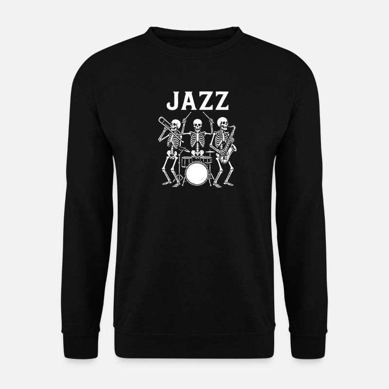 Jazz Skeleton Band Illustration - Unisex Sweatshirt - black