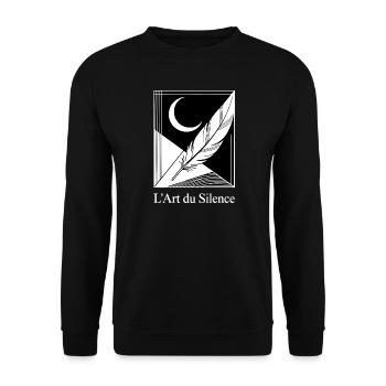 Moon Feather Geometric - Unisex Sweatshirt - black - Front - Alina (178cm) & Michal (187cm)