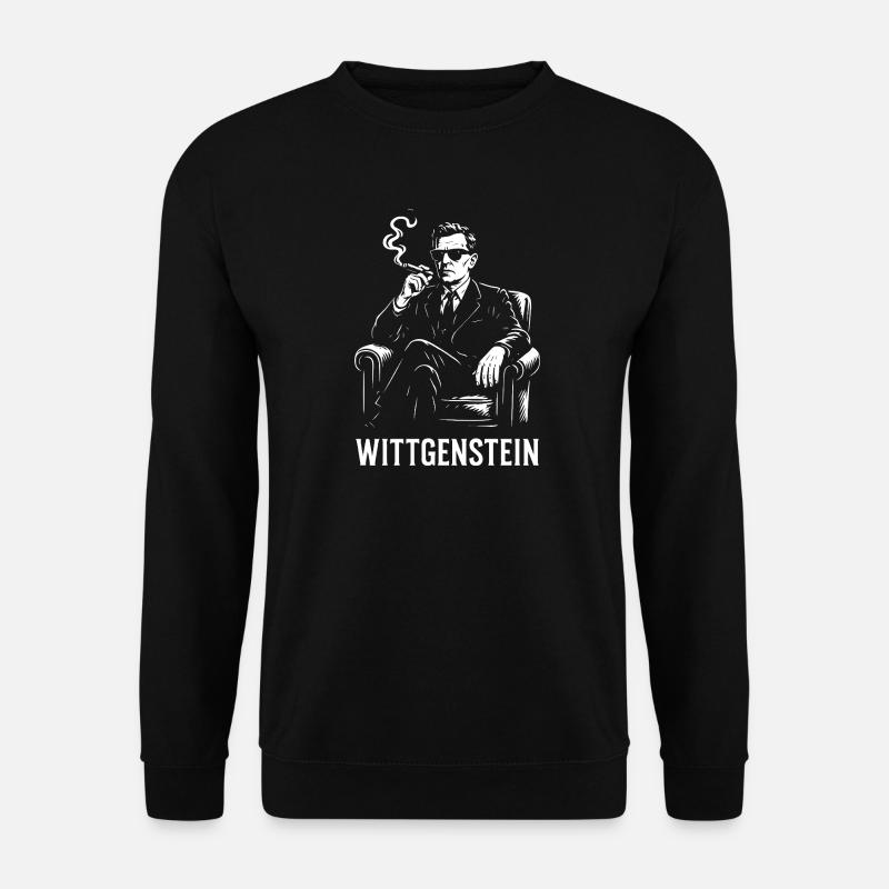 Wittgenstein philosopher Silhouette Smoking - Unisex Sweatshirt - black