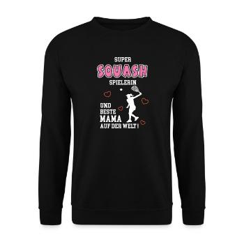 Squash Beste Mama Mutter Muttertag Geburtstag - Unisex Pullover - Schwarz - Vorne - Alina (178cm) & Michal (187cm)