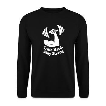 Entraînez-vous dur, restez fort - Sweat-shirt Unisexe - noir - Devant - Alina (178cm) & Michal (187cm)