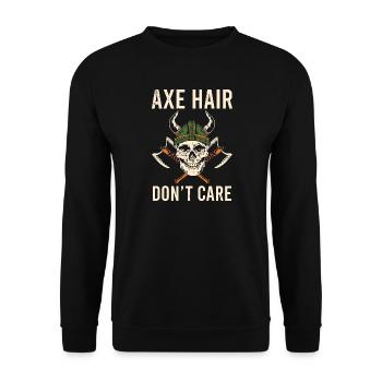 Mythologie viking Valhalla guerrier hache dictons - Sweat-shirt Unisexe - noir - Devant - Alina (178cm) & Michal (187cm)