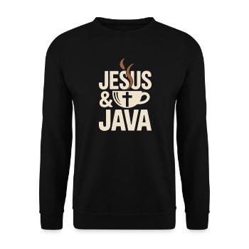 Jésus et le café pour les chrétiens - Sweat-shirt Unisexe - noir - Devant - Alina (178cm) & Michal (187cm)