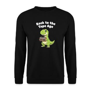 Dino Retro Tape Era - Unisex Sweatshirt - black - Front - Alina (178cm) & Michal (187cm)
