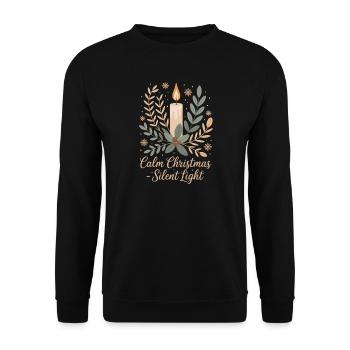 Botanisches Weihnachtsdesign - Unisex Pullover - Schwarz - Vorne - Alina (178cm) & Michal (187cm)