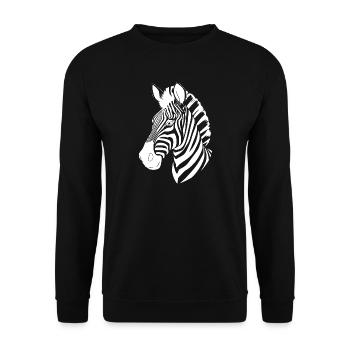 Zebra Zebrakopf T-shirt Geschenk - Unisex Pullover - Schwarz - Vorne - Alina (178cm) & Michal (187cm)