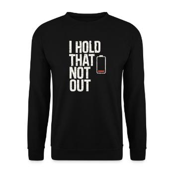 Denglisch Lustig I Hold That Not Out - Unisex Pullover - Schwarz - Vorne - Alina (178cm) & Michal (187cm)