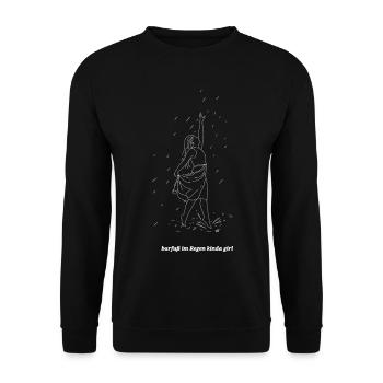 Barefoot in the rain kinda girl 👣 - Unisex Sweatshirt - black - Front - Alina (178cm) & Michal (187cm)