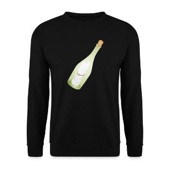 Romantic Vintage Message in a Bottle with Old Message - Unisex Sweatshirt - black - Front - Alina (178cm) & Michal (187cm)
