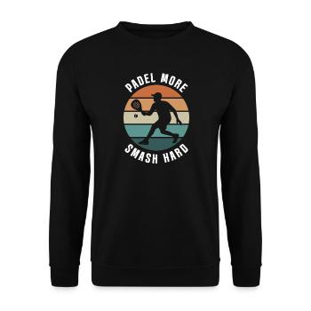Padel Plus Smash Hard Retro Design - Sweat-shirt Unisexe - noir - Devant - Alina (178cm) & Michal (187cm)