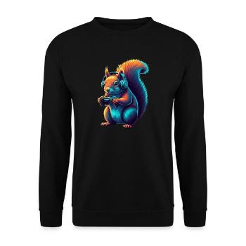 Squirrel Gaming Animal Video Games Funny - Unisex Sweatshirt - black - Front - Alina (178cm) & Michal (187cm)