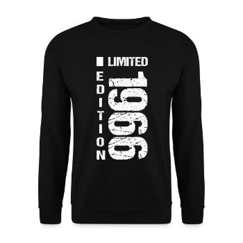 60th Birthday Limited Edition 1966 Vintage - Unisex Sweatshirt - black - Front - Alina (178cm) & Michal (187cm)