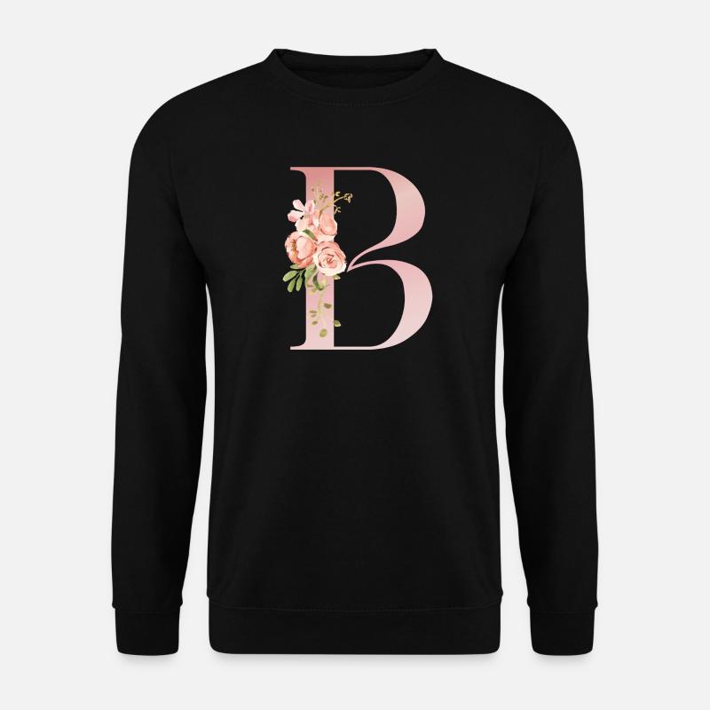 B Pastel Floral - Unisex Sweatshirt - black